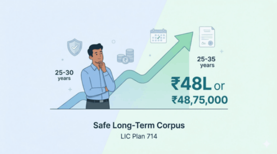 LIC Plan 714 maturity example with bonus and FAB